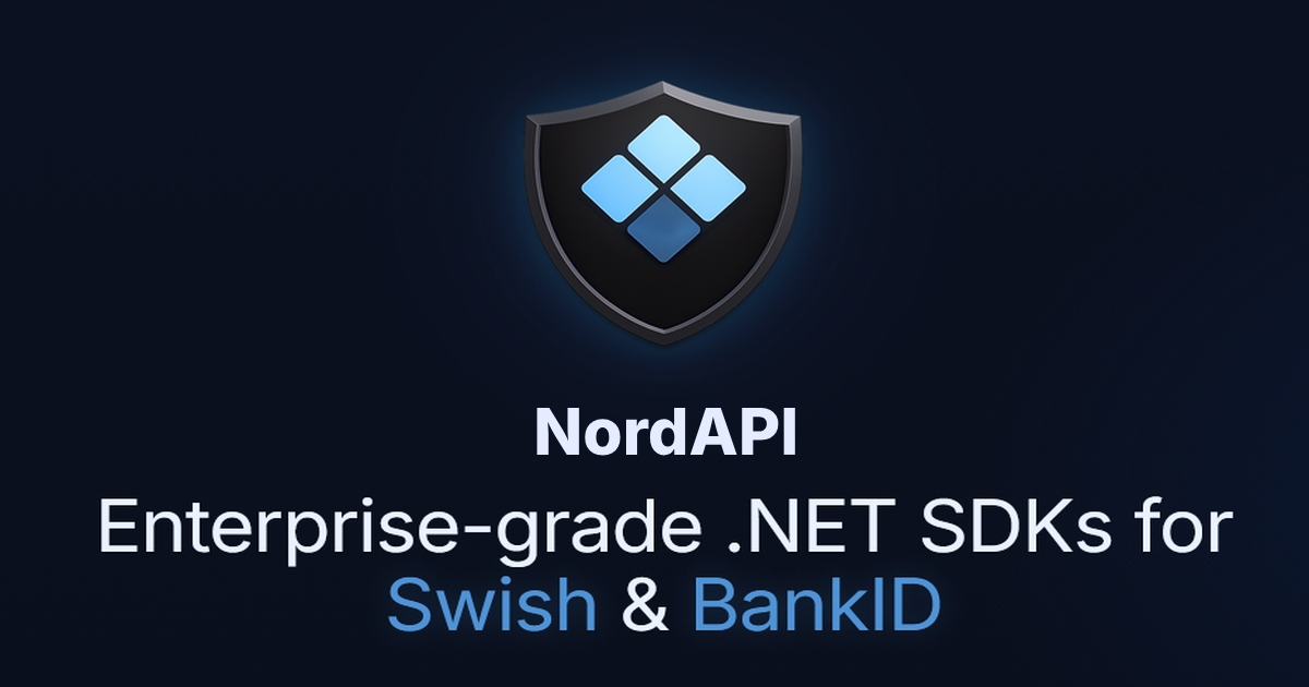 NordAPI Developer Portal | Swish API for C# & BankID API for .NET